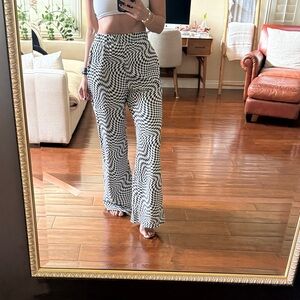 New Dressed in LALA Black and White Wide Leg Pants